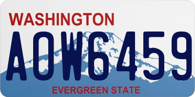 WA license plate AOW6459