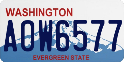 WA license plate AOW6577