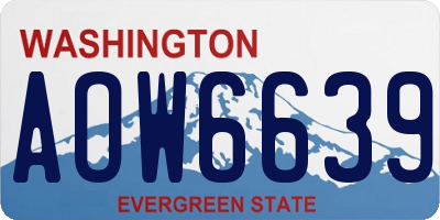 WA license plate AOW6639