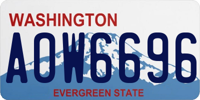 WA license plate AOW6696