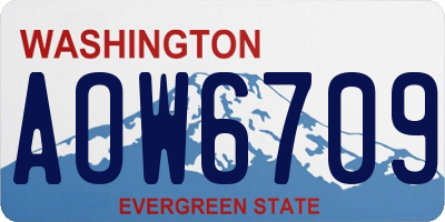 WA license plate AOW6709