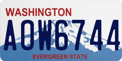WA license plate AOW6744