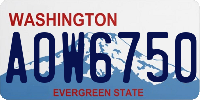 WA license plate AOW6750
