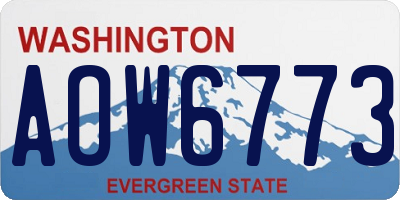 WA license plate AOW6773