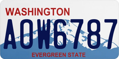 WA license plate AOW6787