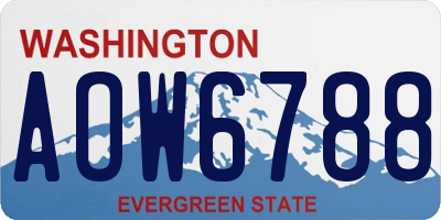 WA license plate AOW6788
