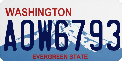 WA license plate AOW6793