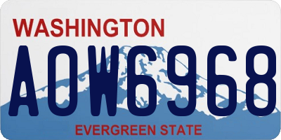 WA license plate AOW6968
