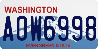 WA license plate AOW6998