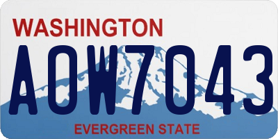 WA license plate AOW7043