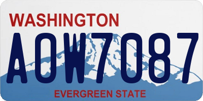 WA license plate AOW7087