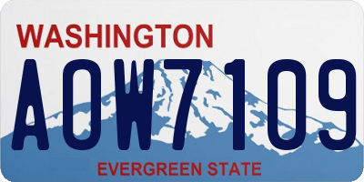 WA license plate AOW7109