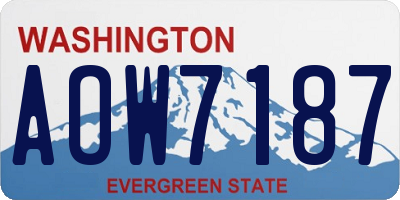 WA license plate AOW7187