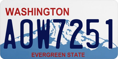 WA license plate AOW7251