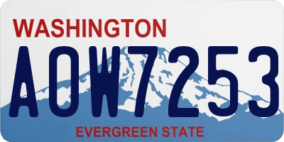 WA license plate AOW7253
