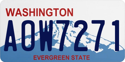 WA license plate AOW7271