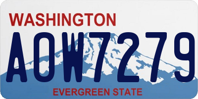 WA license plate AOW7279