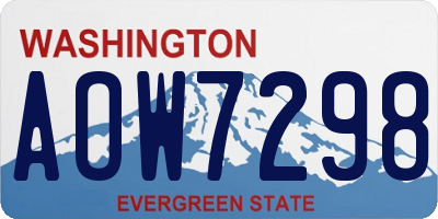 WA license plate AOW7298