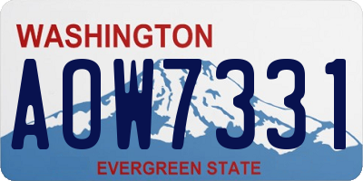 WA license plate AOW7331