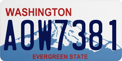 WA license plate AOW7381
