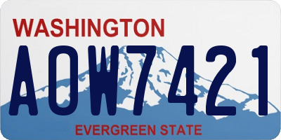 WA license plate AOW7421