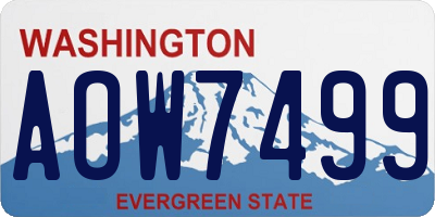WA license plate AOW7499