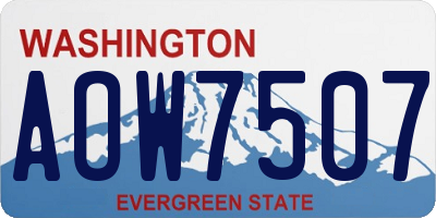 WA license plate AOW7507