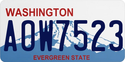 WA license plate AOW7523
