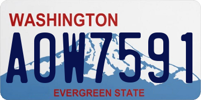 WA license plate AOW7591