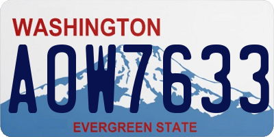 WA license plate AOW7633