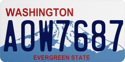 WA license plate AOW7687