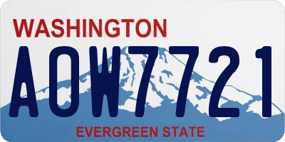 WA license plate AOW7721
