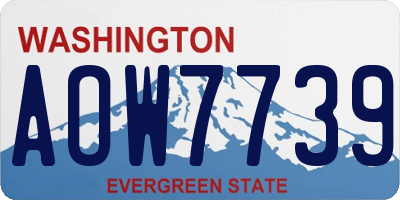 WA license plate AOW7739