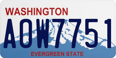 WA license plate AOW7751