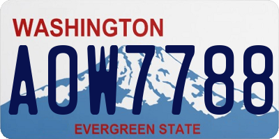 WA license plate AOW7788