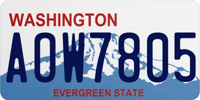 WA license plate AOW7805