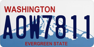 WA license plate AOW7811