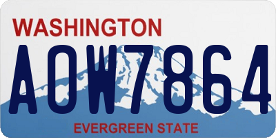 WA license plate AOW7864