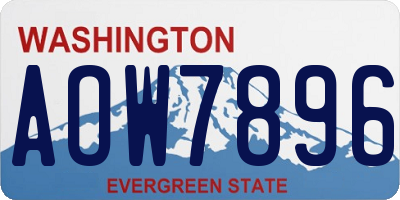 WA license plate AOW7896