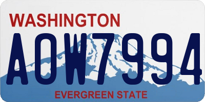 WA license plate AOW7994
