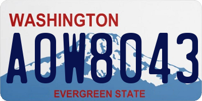 WA license plate AOW8043