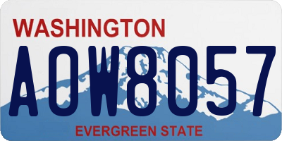 WA license plate AOW8057