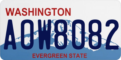 WA license plate AOW8082