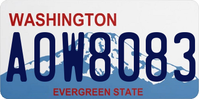 WA license plate AOW8083