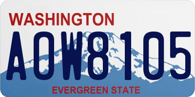 WA license plate AOW8105