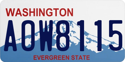 WA license plate AOW8115