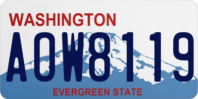 WA license plate AOW8119