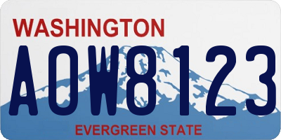 WA license plate AOW8123