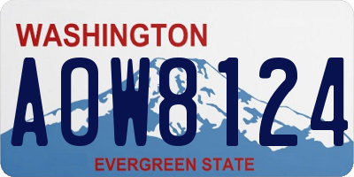 WA license plate AOW8124