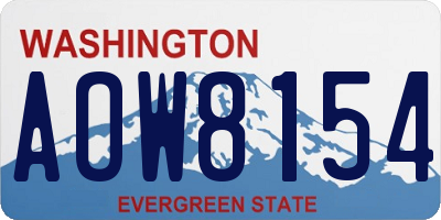 WA license plate AOW8154
